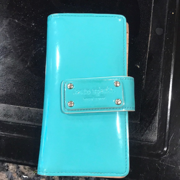 kate spade Handbags - Blue patent leather Kate spade wallet